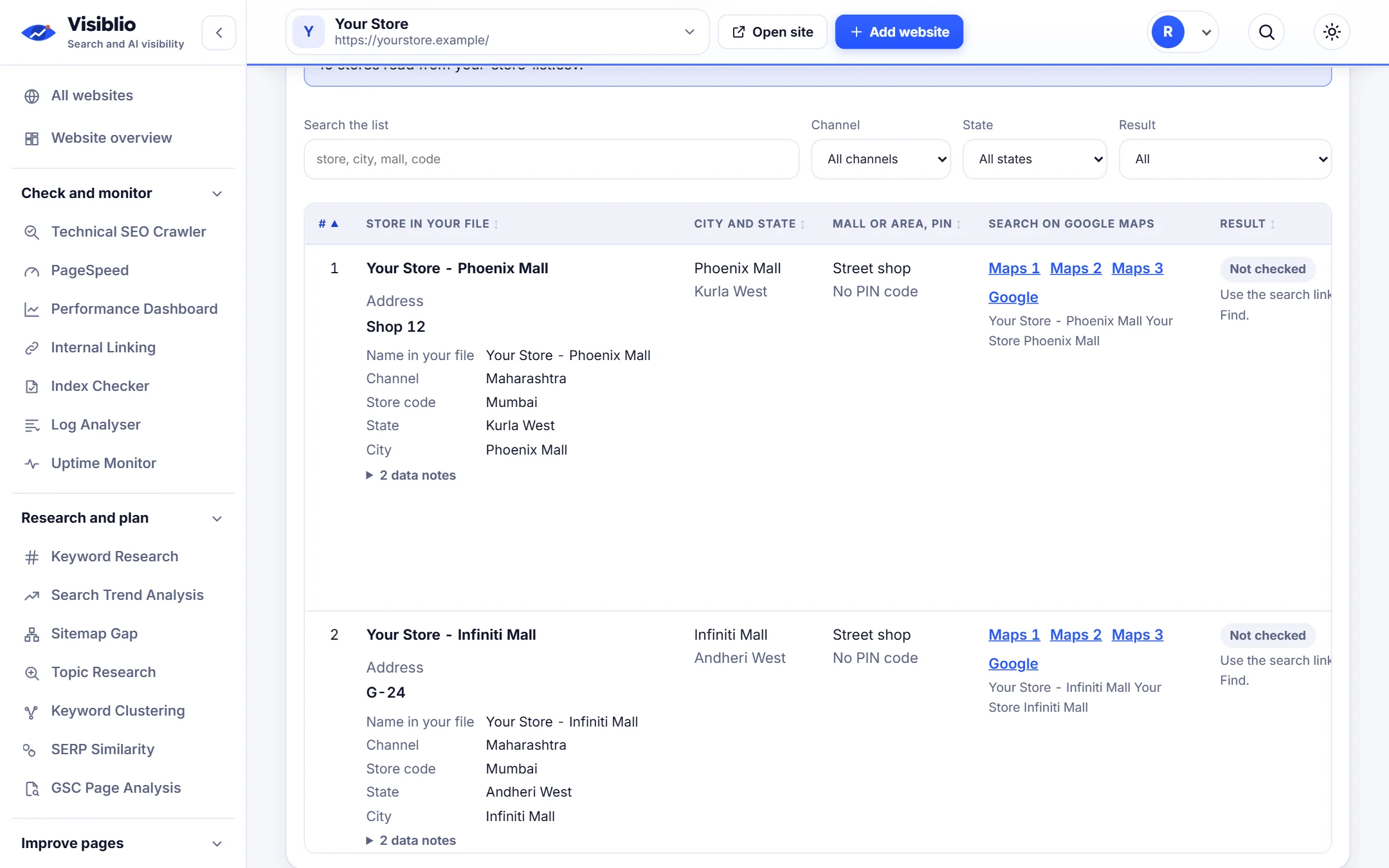 GBP Store Finder: Work together on the same list