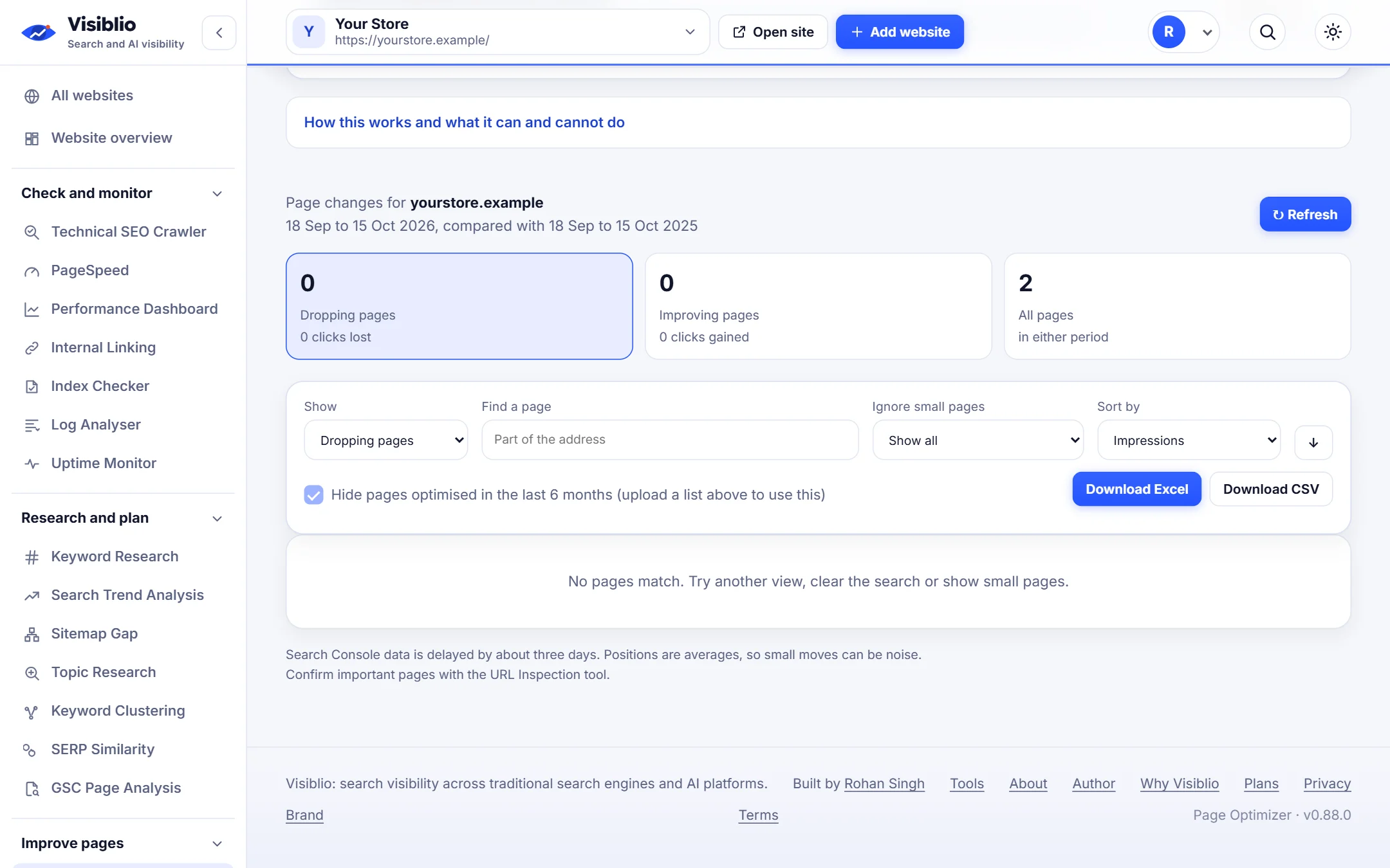Page Optimizer: Turn a page into a brief
