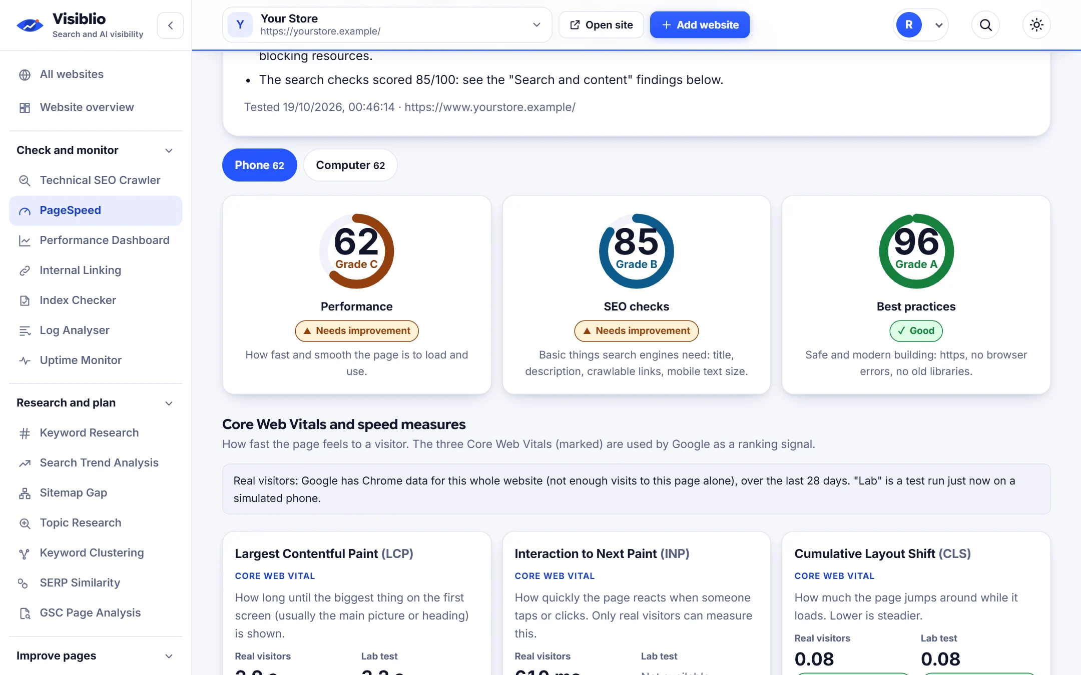 PageSpeed: Know where you stand on Core Web Vitals