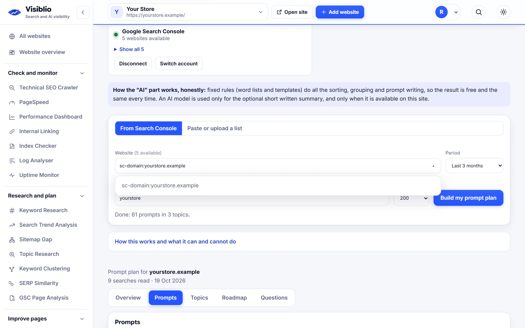 Prompt Planner: Searches rewritten as questions